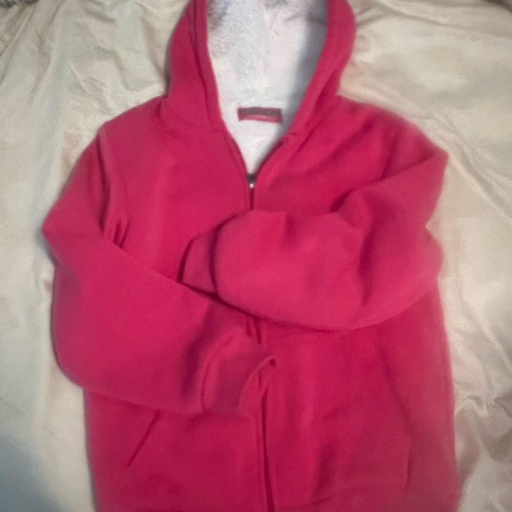 Vibrant Pink Kids Puffer Jacket Hoodie with zipper
